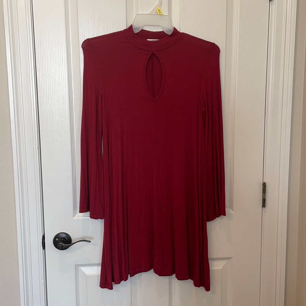 Red, long sleeve dress